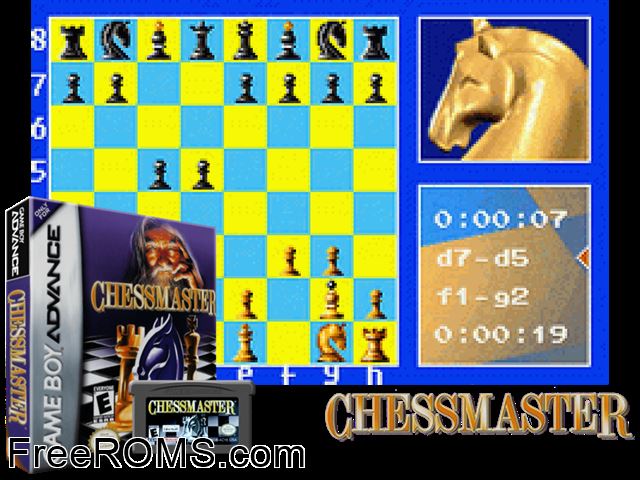 Chessmaster (Germany) Gameboy Advance game showing 3D box cover and gameplay screenshot